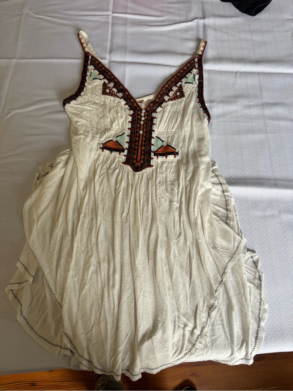 Free People We The Free Embroidered Beaded Boho Tunic Tank XS